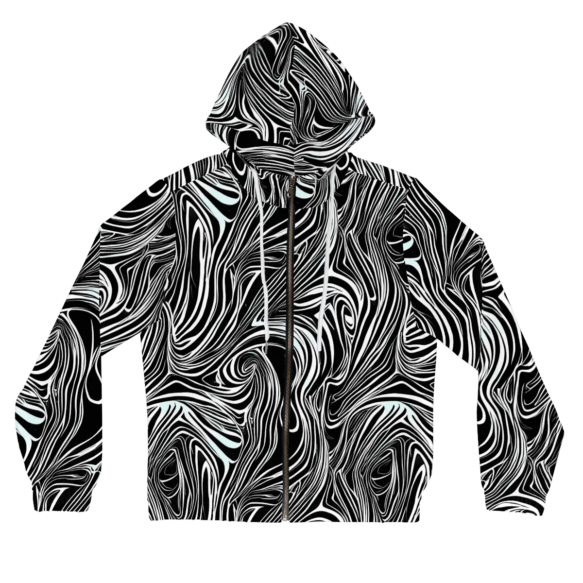 Ivory Vortex on Women's Full-Zip Hoodie — Front