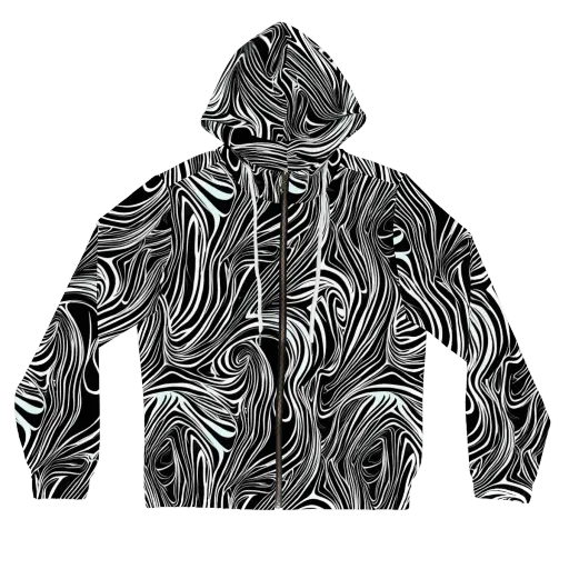 Ivory Vortex on a Women's Full-Zip Hoodie