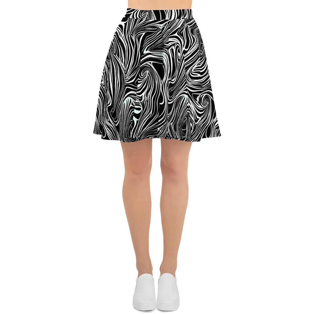 Ivory Vortex on Skater Skirt — Front