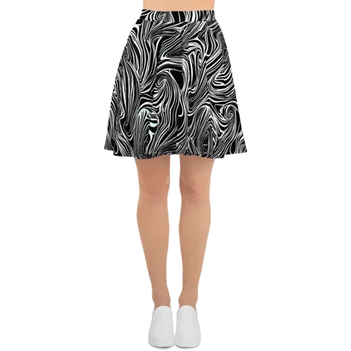 Ivory Vortex on a Skater Skirt
