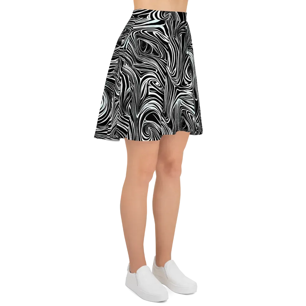 Ivory Vortex on Skater Skirt — Right