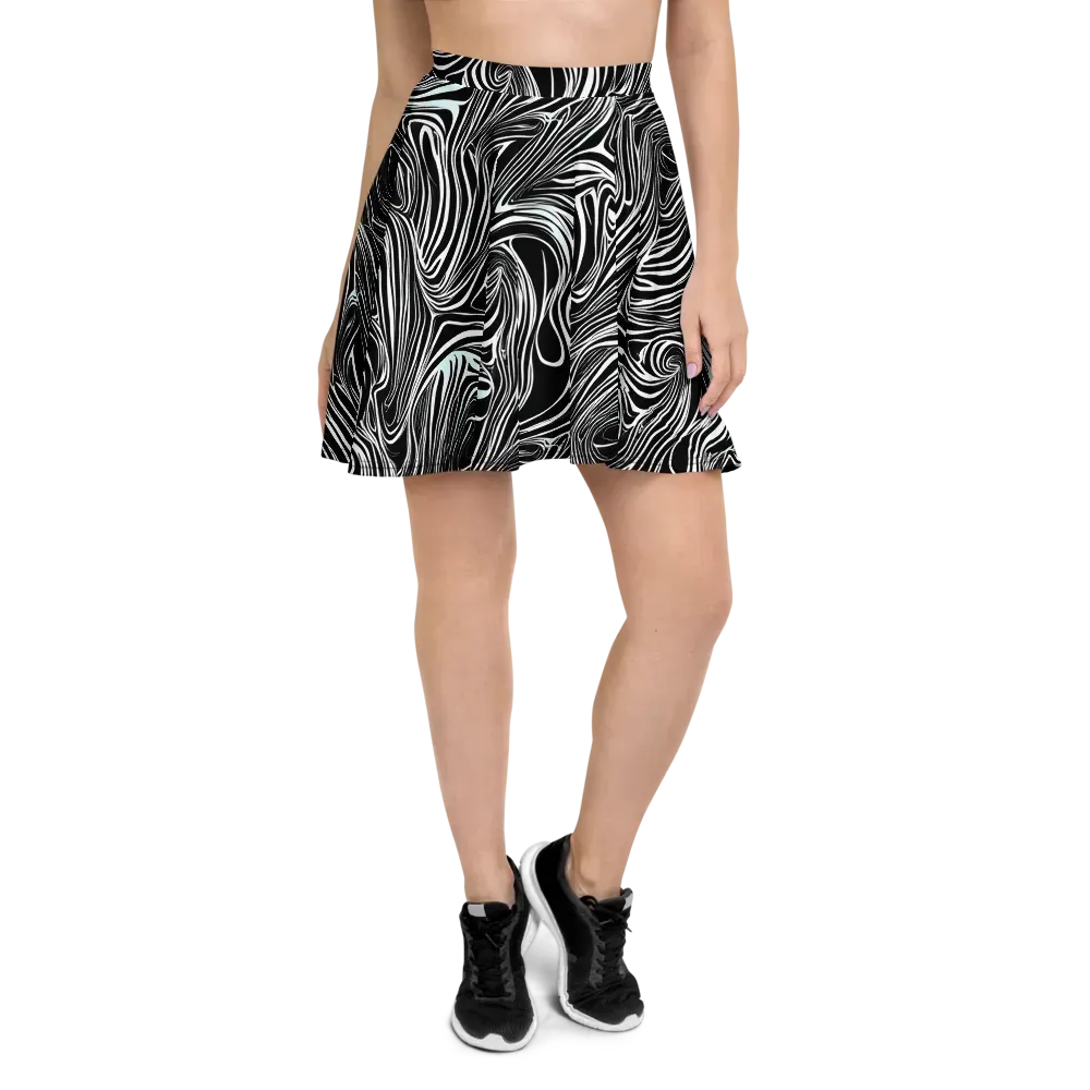 Ivory Vortex on Skater Skirt — Front