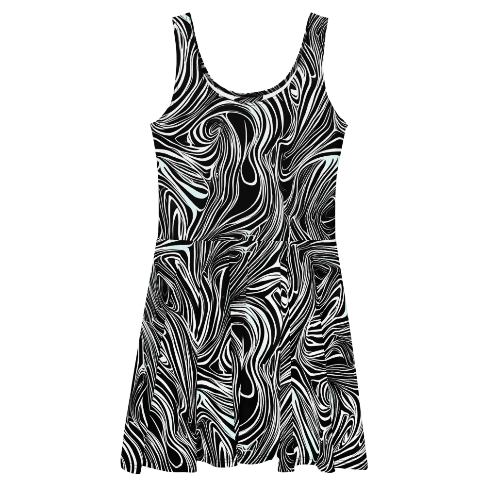 Ivory Vortex on Skater Dress — Front