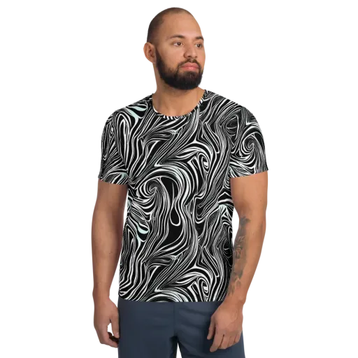 Ivory Vortex on a Men's Athletic T-Shirt