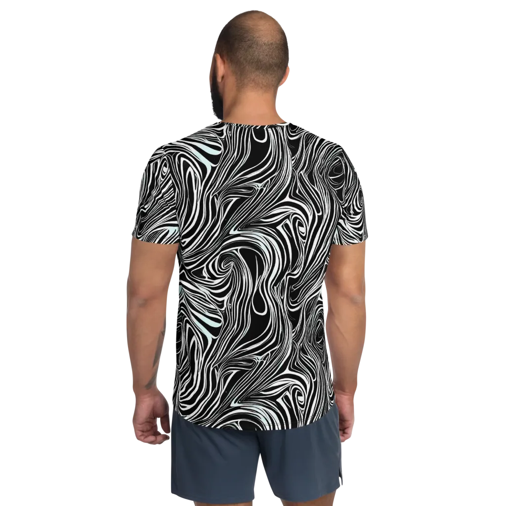 Ivory Vortex on Men's Athletic T-Shirt — Back