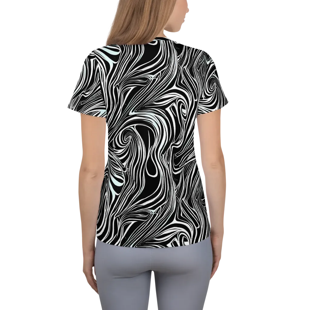 Ivory Vortex on Women's Athletic T-Shirt — Back