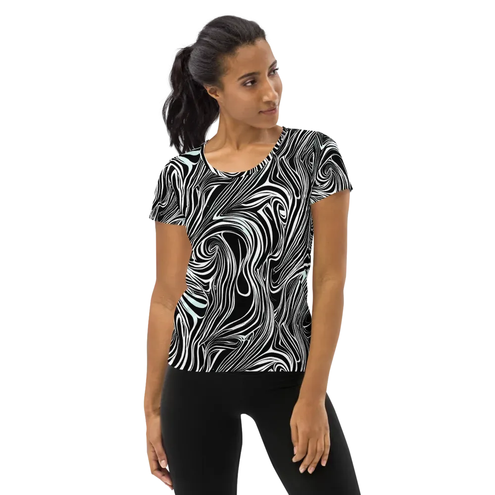 Ivory Vortex on Women's Athletic T-Shirt — Front