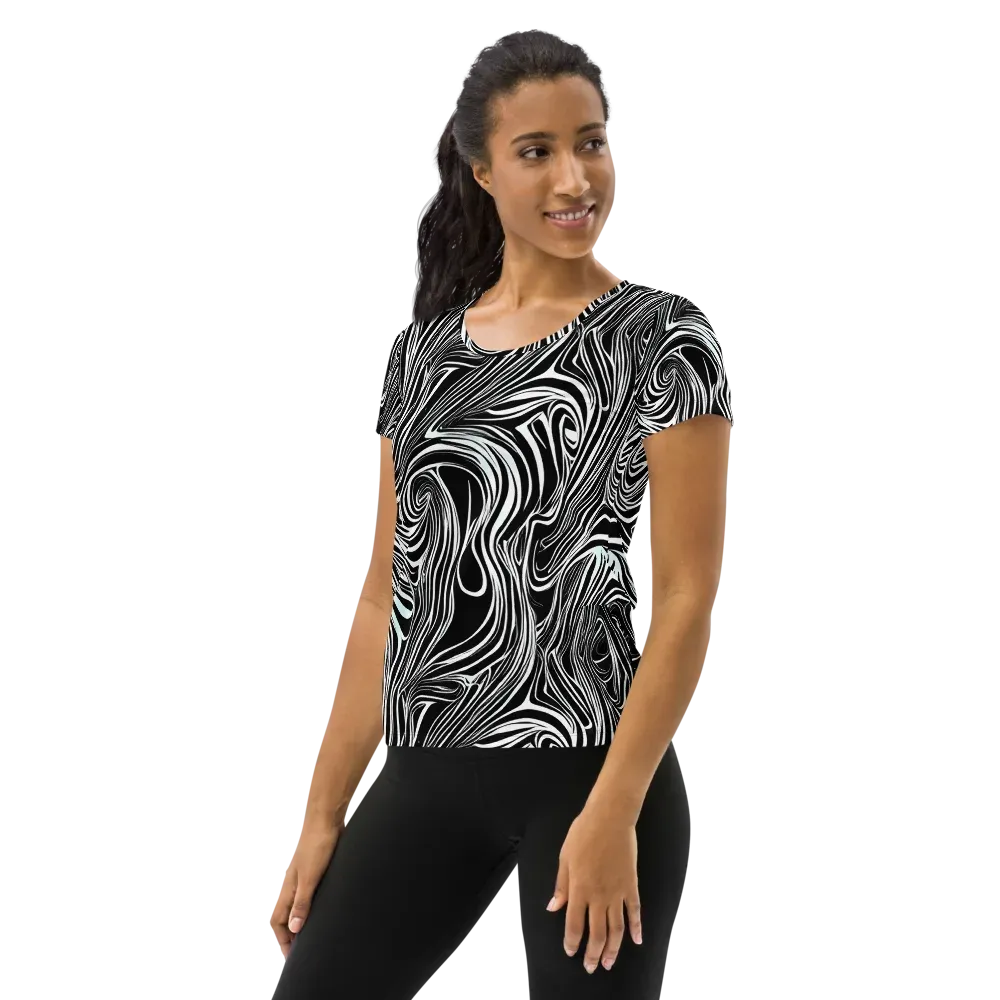 Ivory Vortex on Women's Athletic T-Shirt — Left