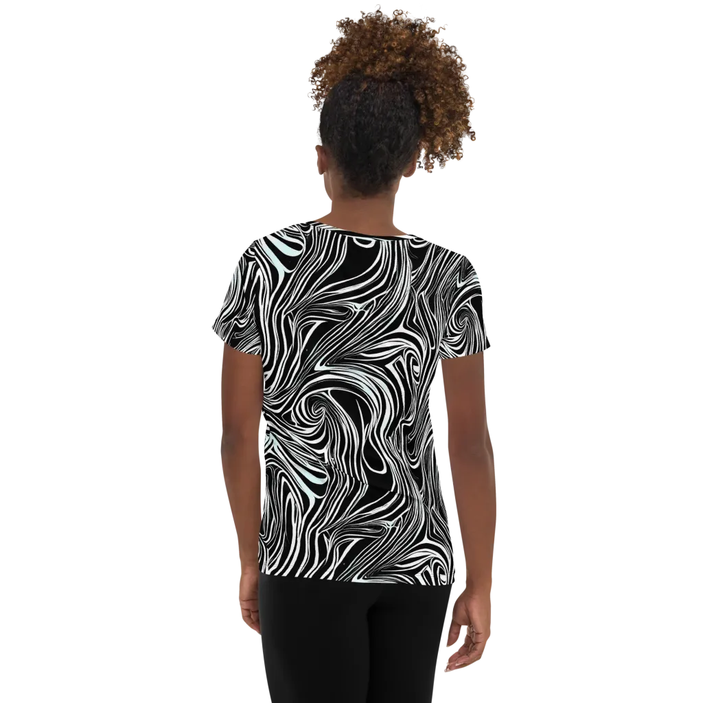 Ivory Vortex on Women's Athletic T-Shirt — Back