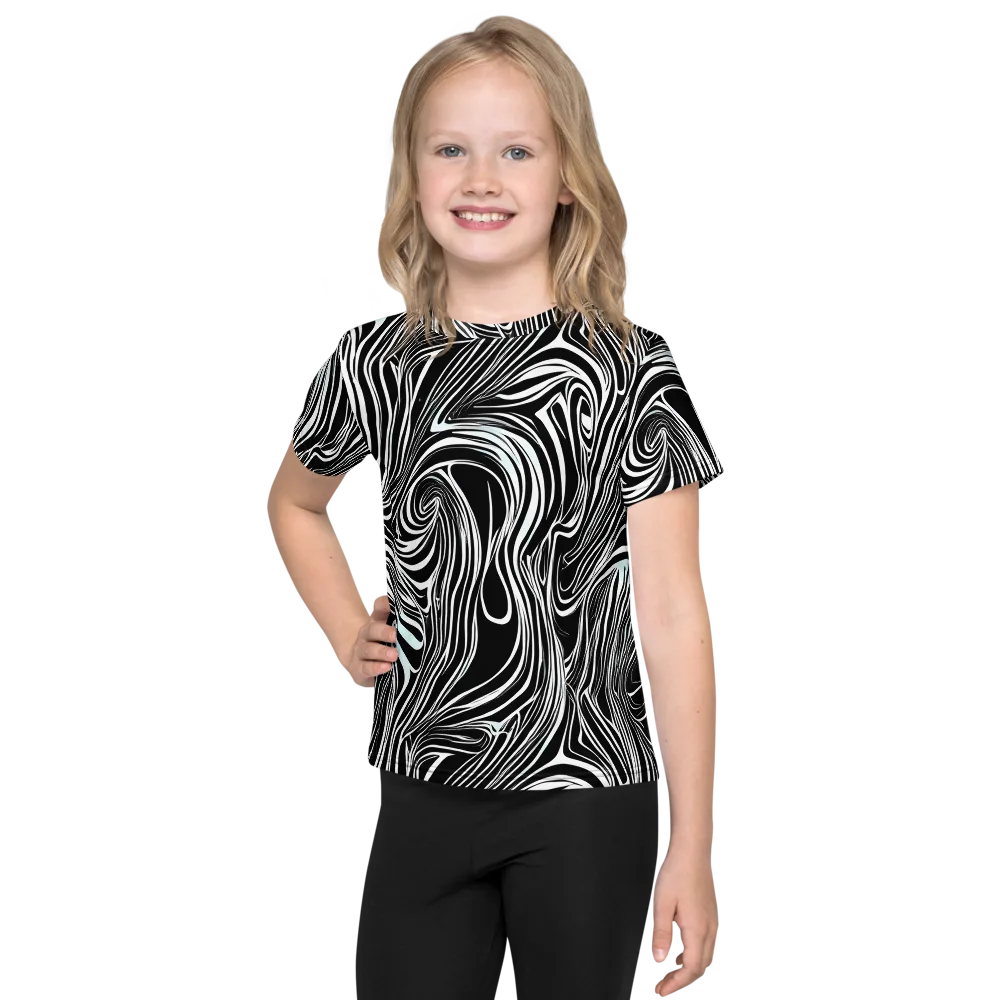 Ivory Vortex on Kids Crew Neck T-Shirt — Front