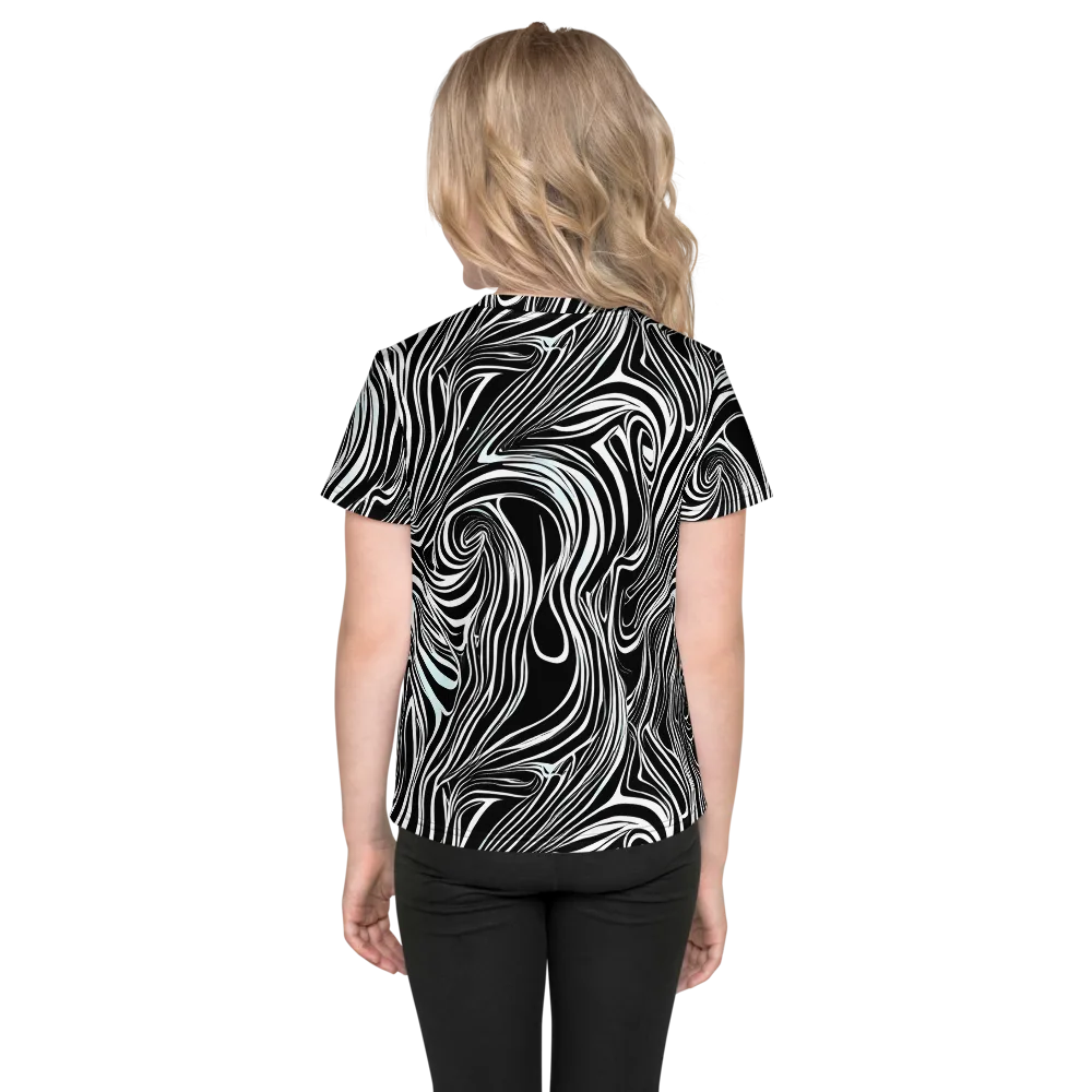 Ivory Vortex on Kids Crew Neck T-Shirt — Back