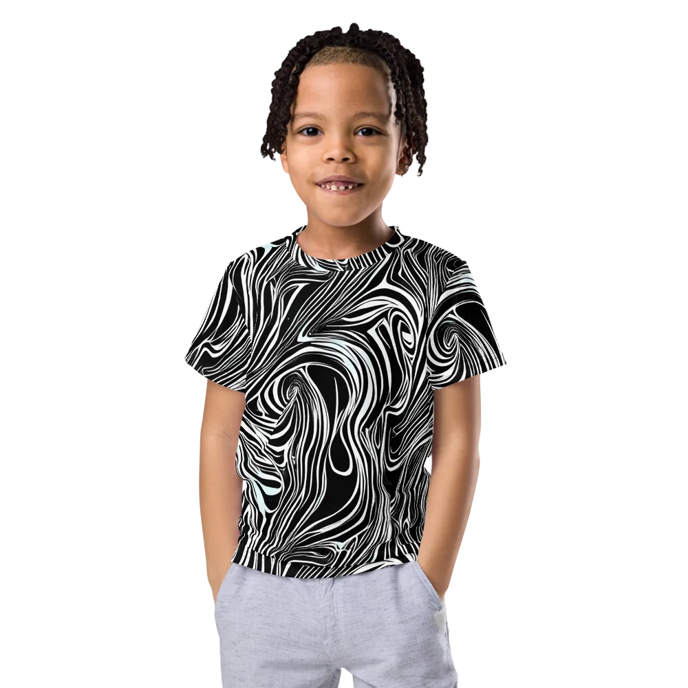 Ivory Vortex on Kids Crew Neck T-Shirt — Front