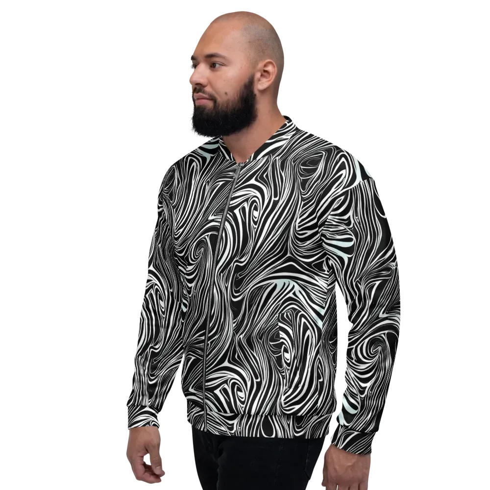 Ivory Vortex on Bomber Jacket — Left