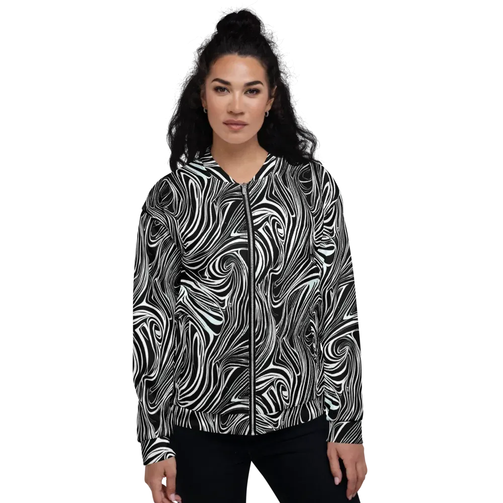 Ivory Vortex on Bomber Jacket — Front