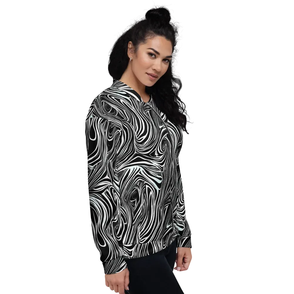 Ivory Vortex on Bomber Jacket — Right