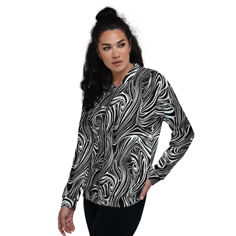 Ivory Vortex on Bomber Jacket — Left
