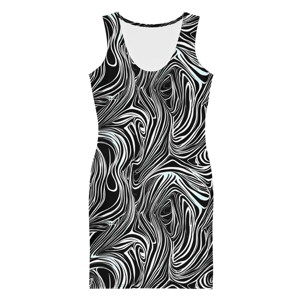 Ivory Vortex on Bodycon Dress — Front