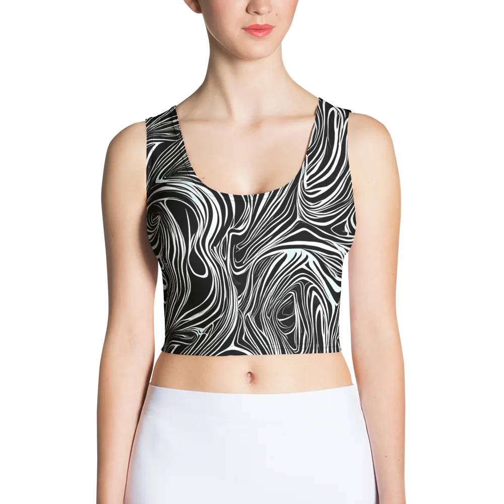 Ivory Vortex on Crop Top — Front