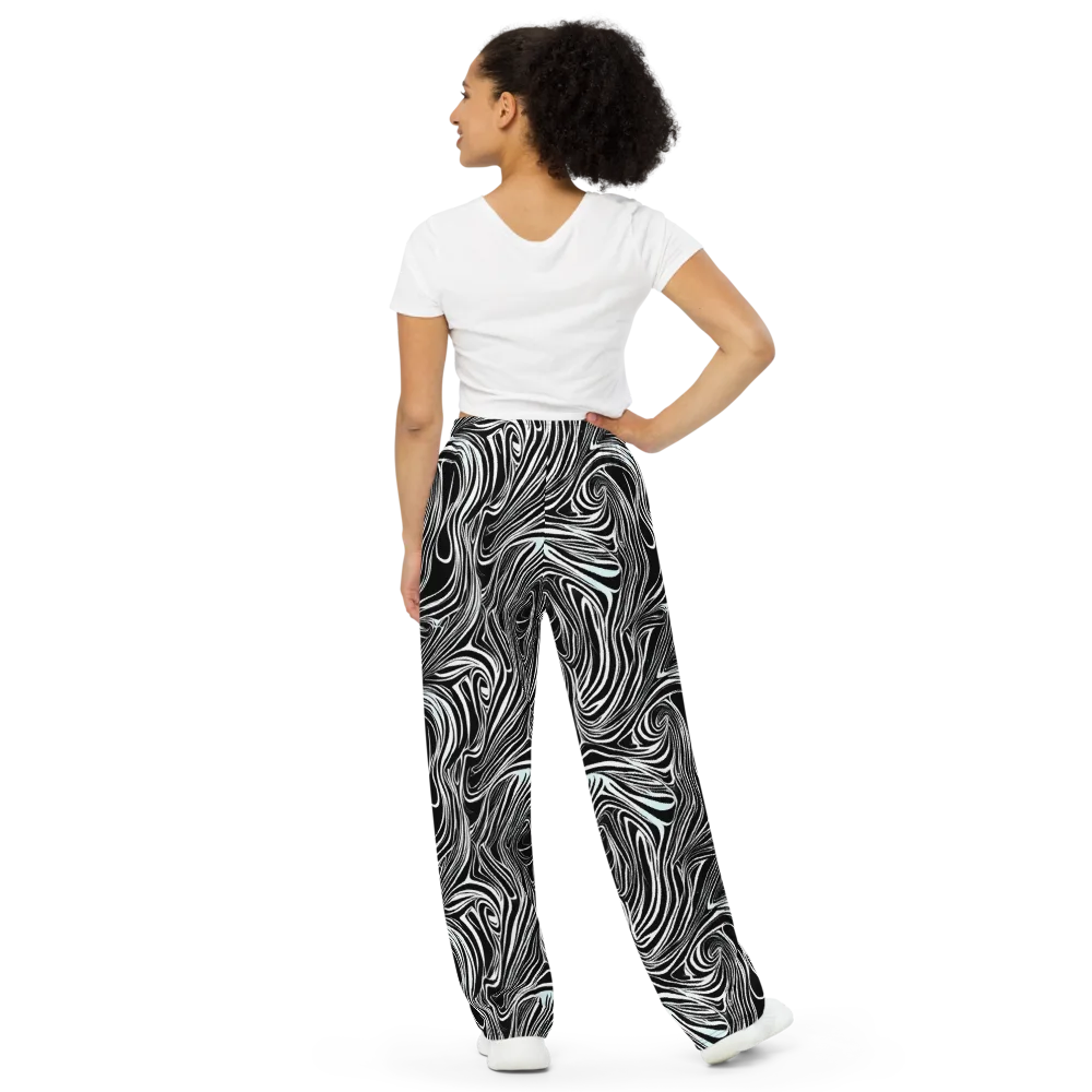 Ivory Vortex on Wide-Leg Pants — Back