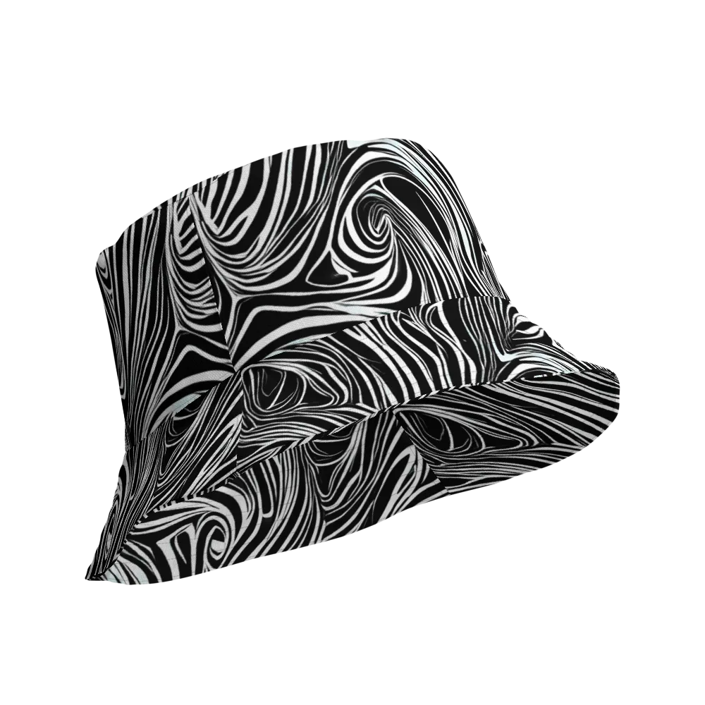 Ivory Vortex on Reversible Bucket Hat — Product details Outside