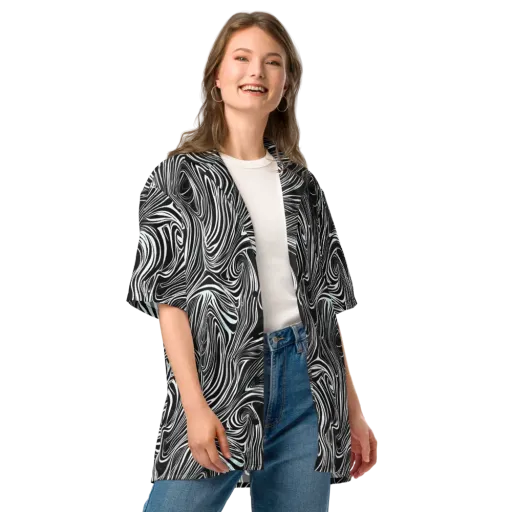 Ivory Vortex on a Button Shirt
