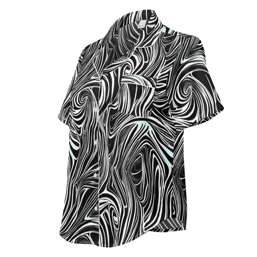 Ivory Vortex on Women's Short Sleeve Pajama Top — Left Front