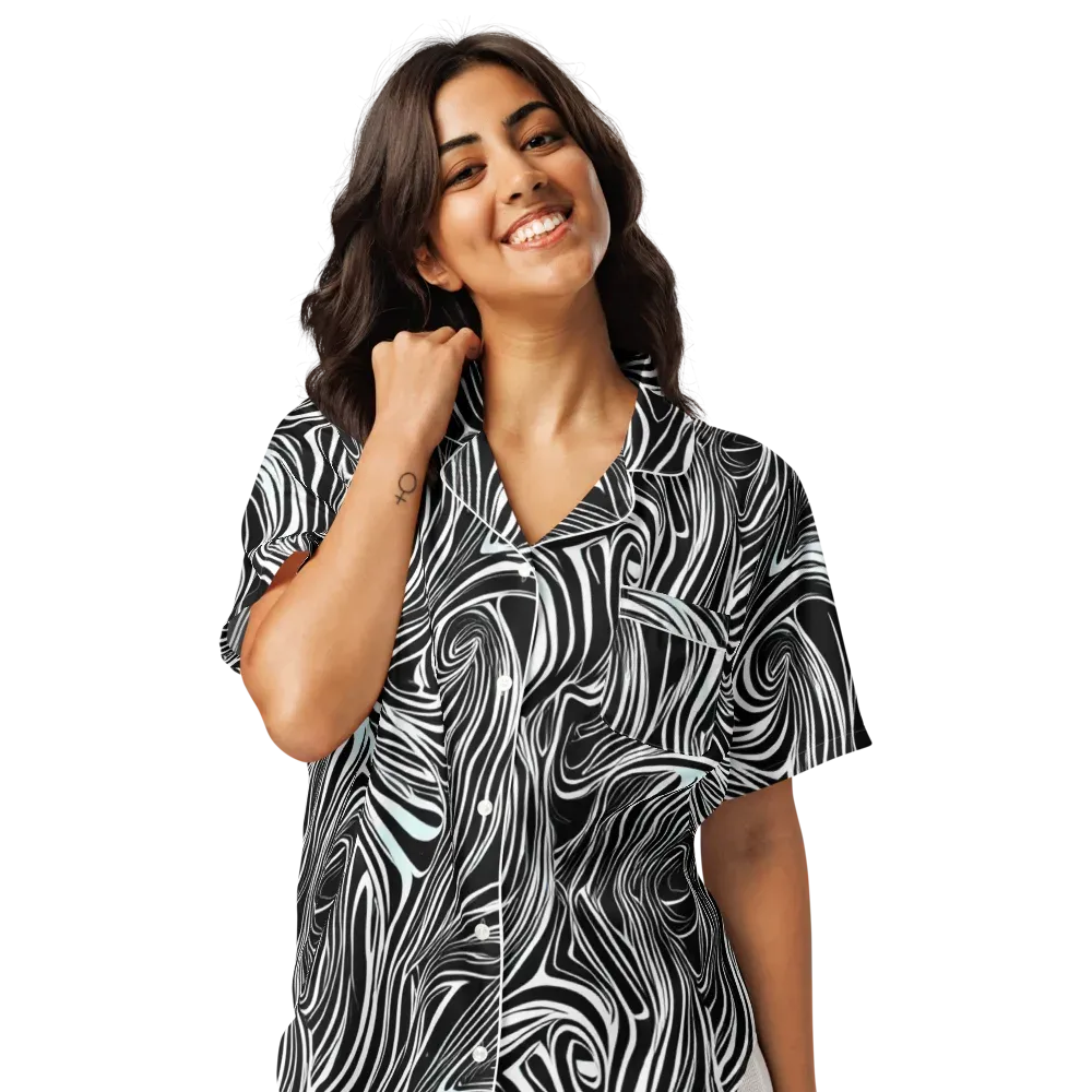Ivory Vortex on Women's Short Sleeve Pajama Top — Front