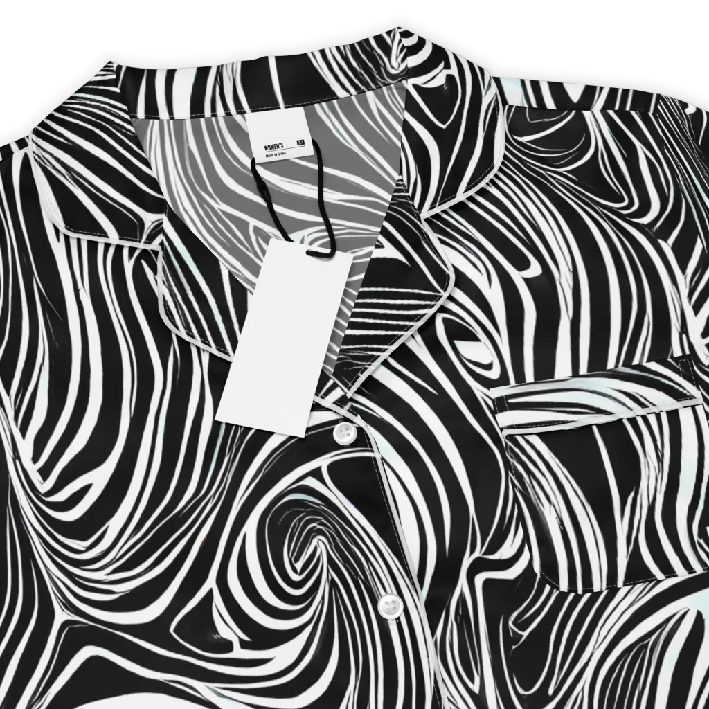 Ivory Vortex on Women's Short Sleeve Pajama Top — Product details