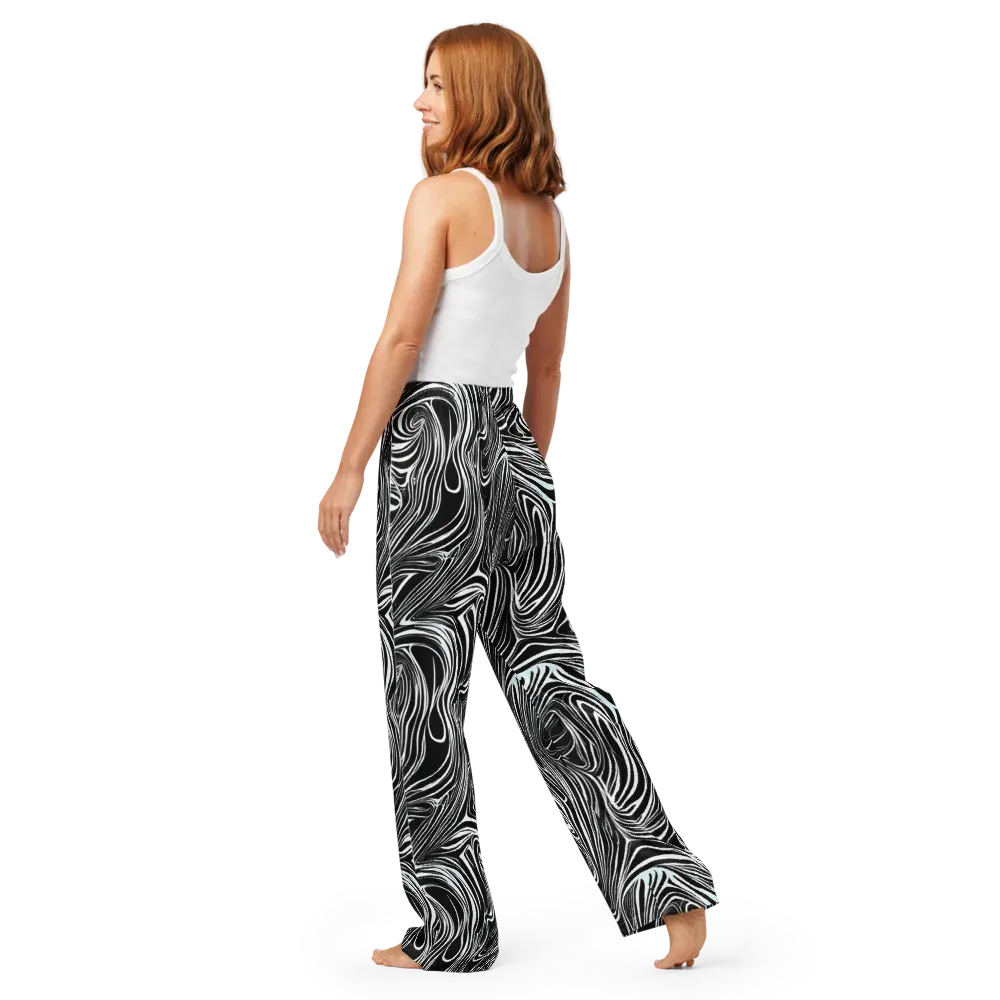 Ivory Vortex on Women's Pajama Pants — Back