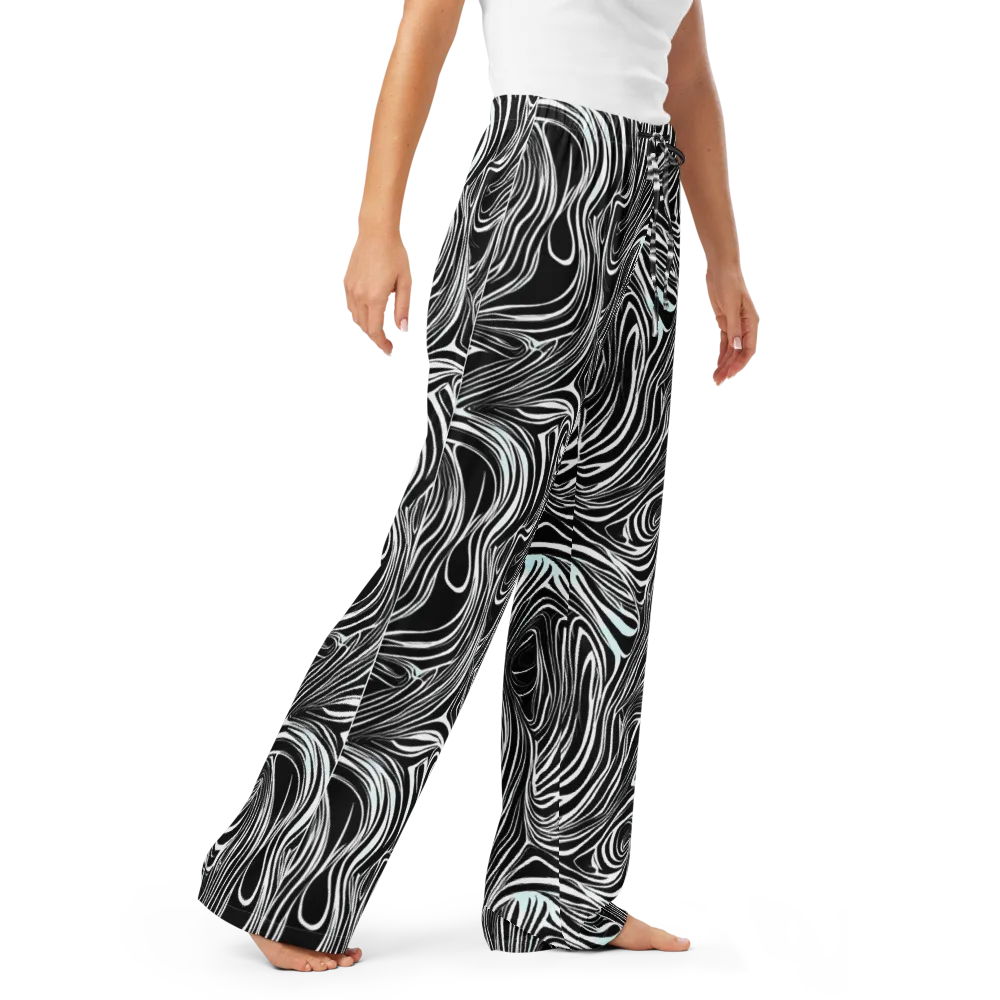 Ivory Vortex on Women's Pajama Pants — Right Front