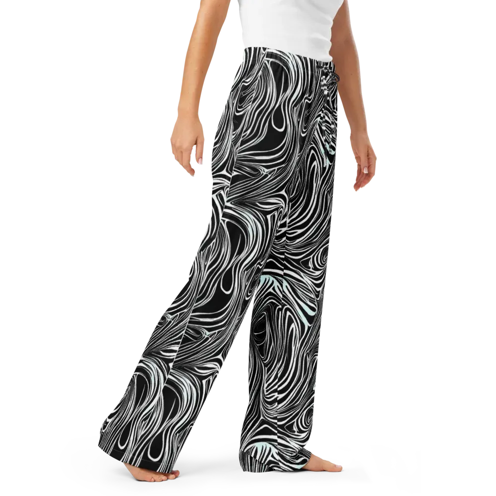 Ivory Vortex on Women's Pajama Pants — Right Front