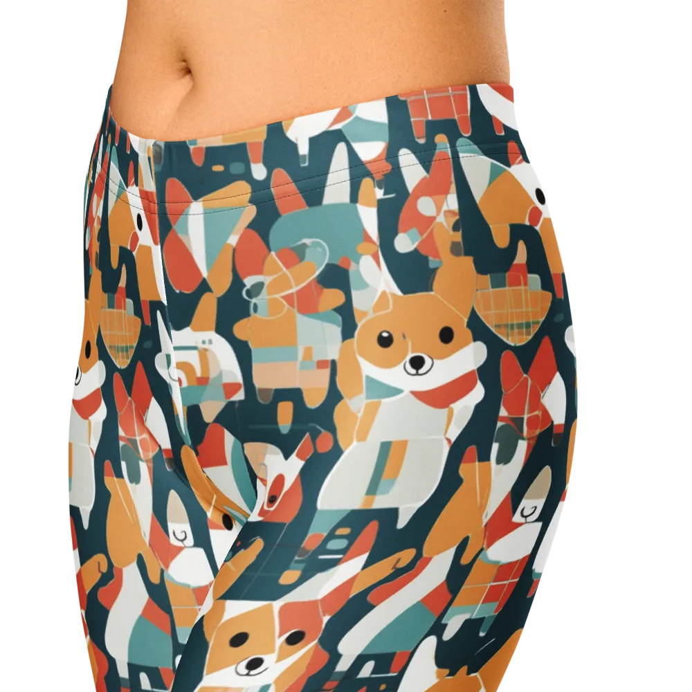Mod Cats on Capri Leggings — Zoomed-in
