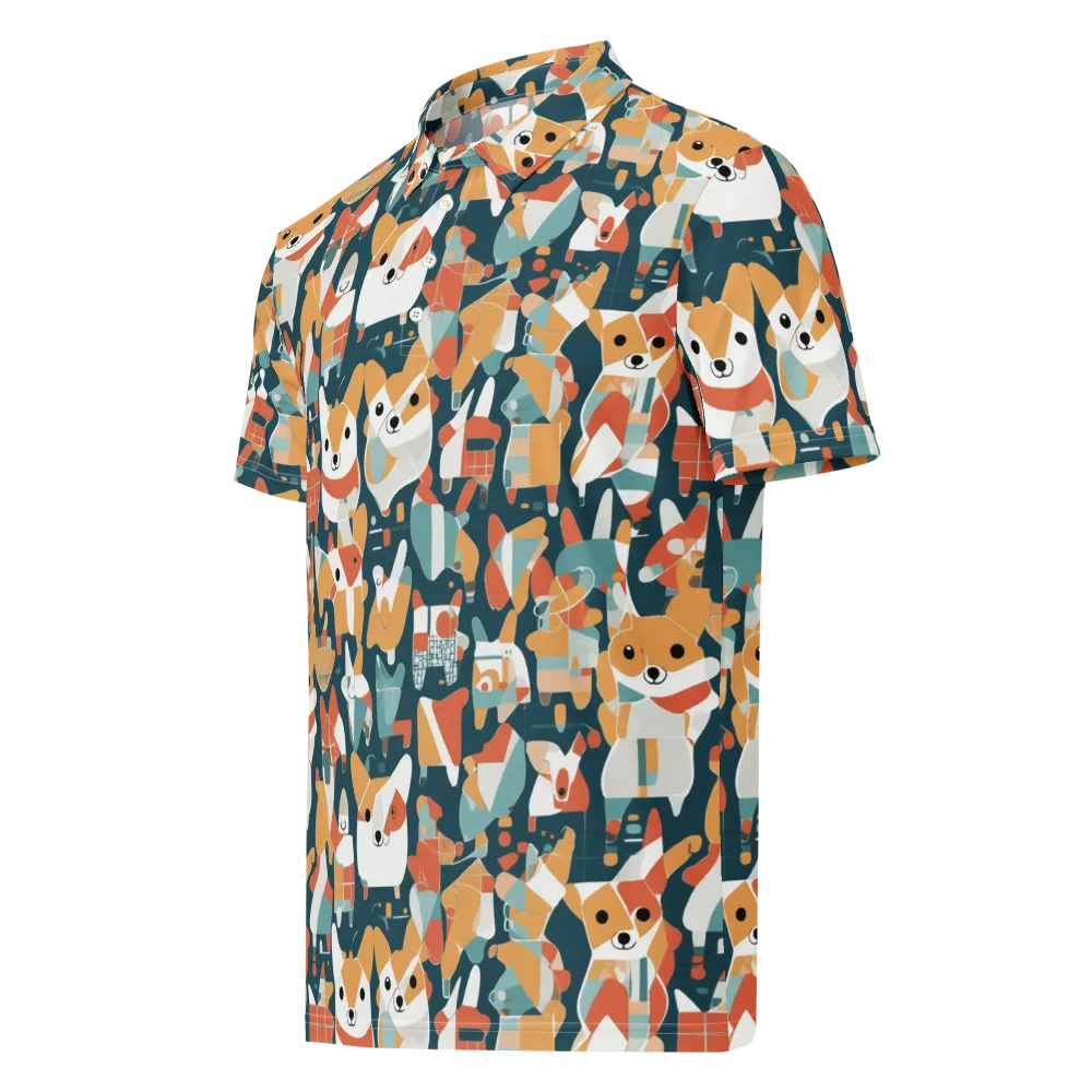 Mod Cats on Men's Slim Fit Polo Shirt — Left Front