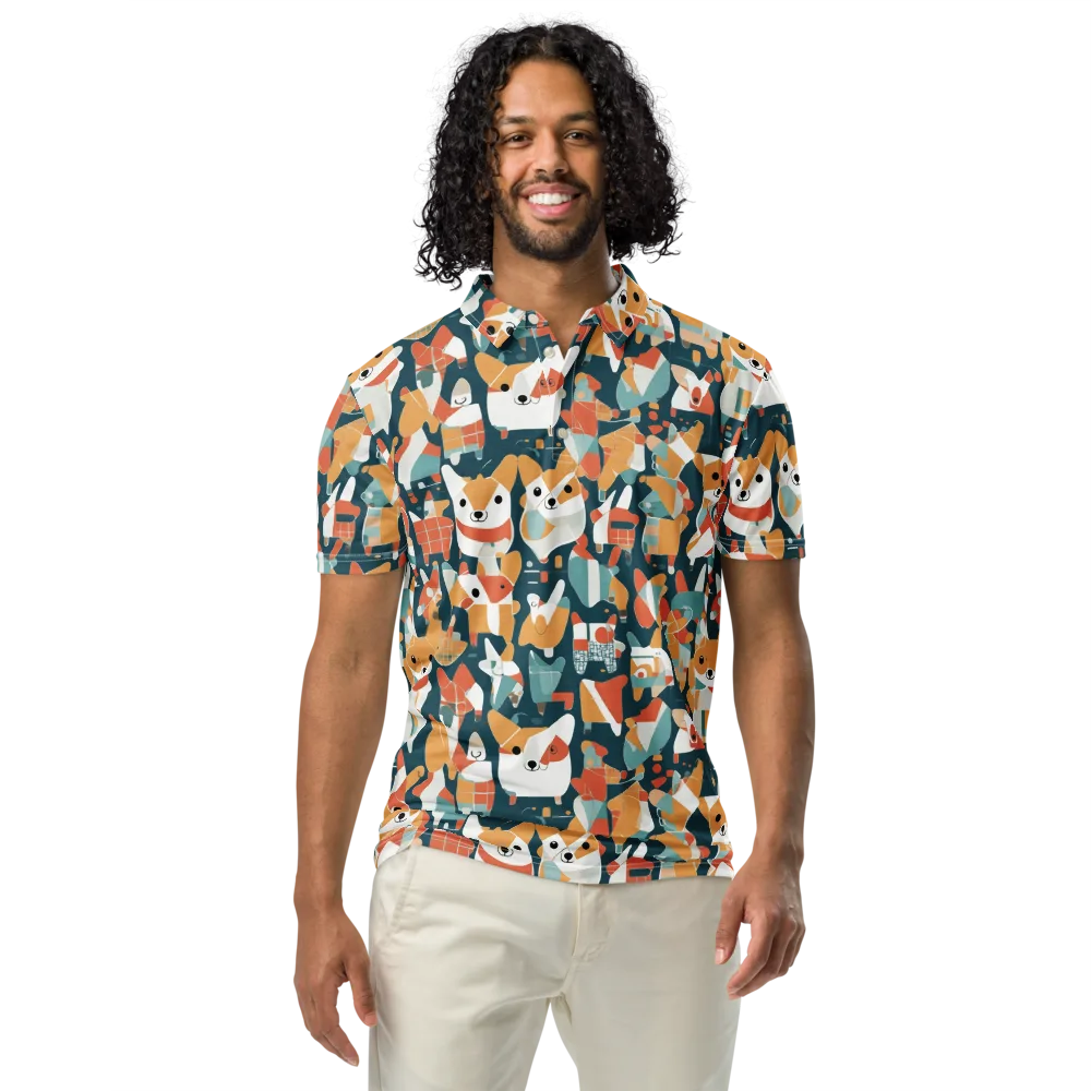 Mod Cats on Men's Slim Fit Polo Shirt — Front