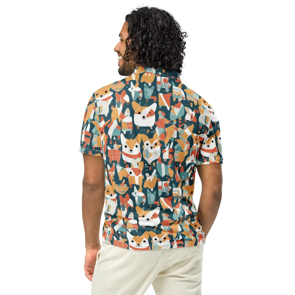 Mod Cats on Men's Slim Fit Polo Shirt — Back