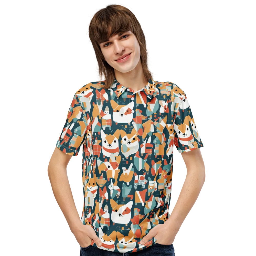 Mod Cats on Men's Slim Fit Polo Shirt — Front