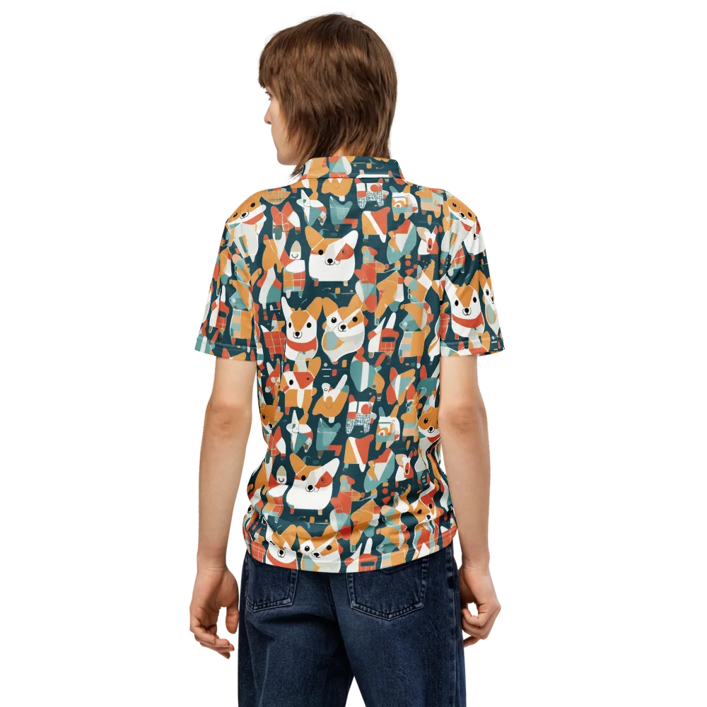Mod Cats on Men's Slim Fit Polo Shirt — Back
