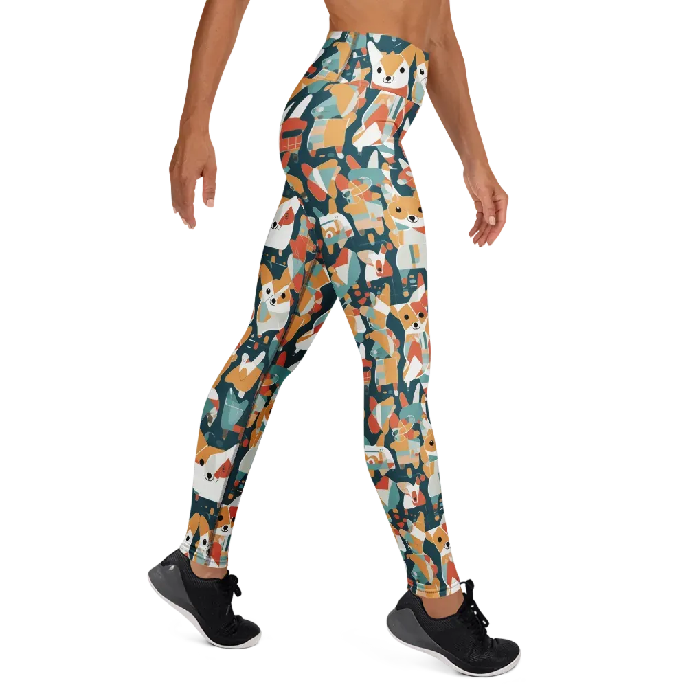 Mod Cats on Yoga Leggings — Right