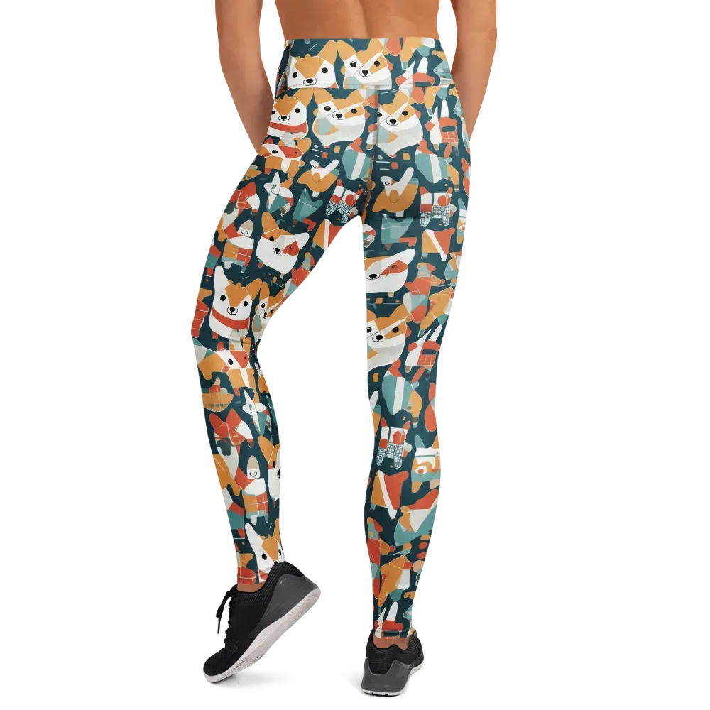 Mod Cats on Yoga Leggings — Back