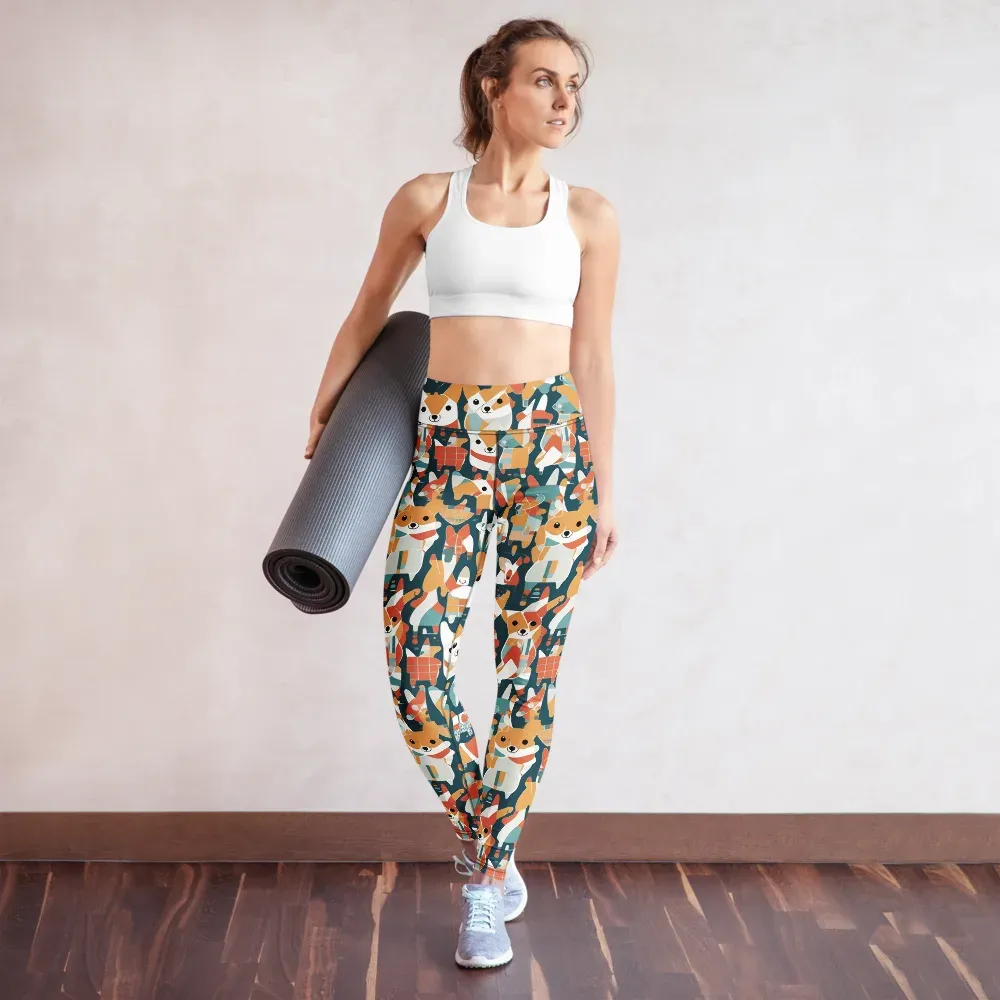 Mod Cats on Yoga Leggings — Front