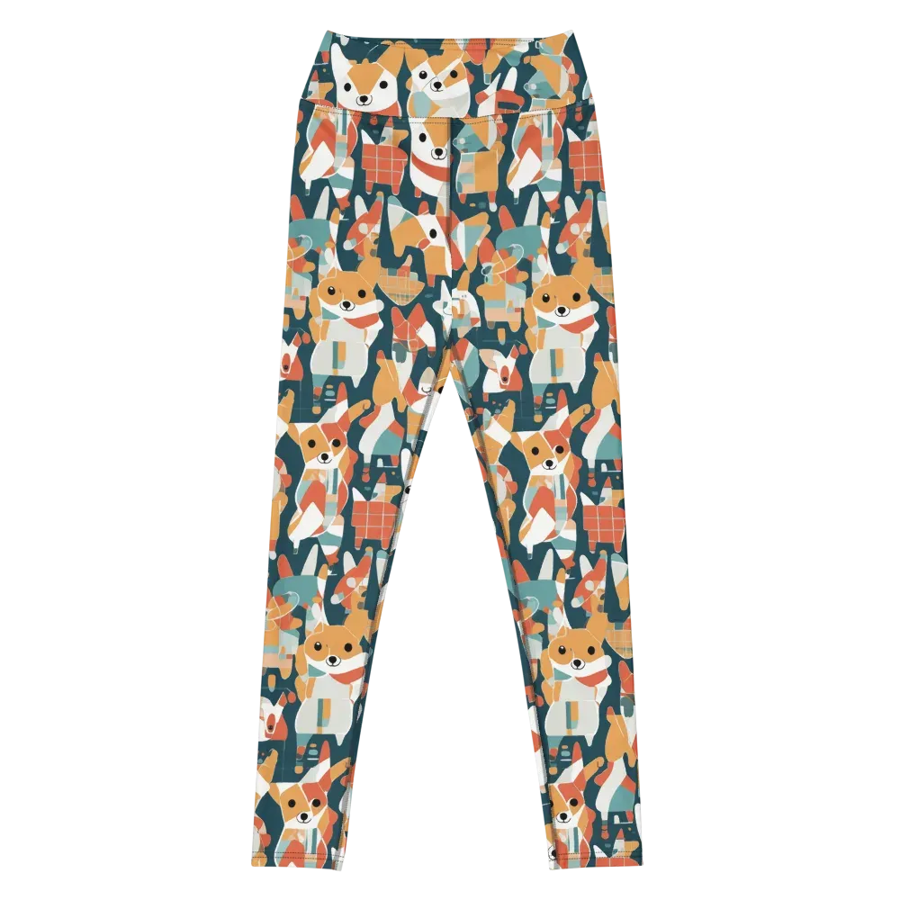 Mod Cats on Yoga Leggings — Front