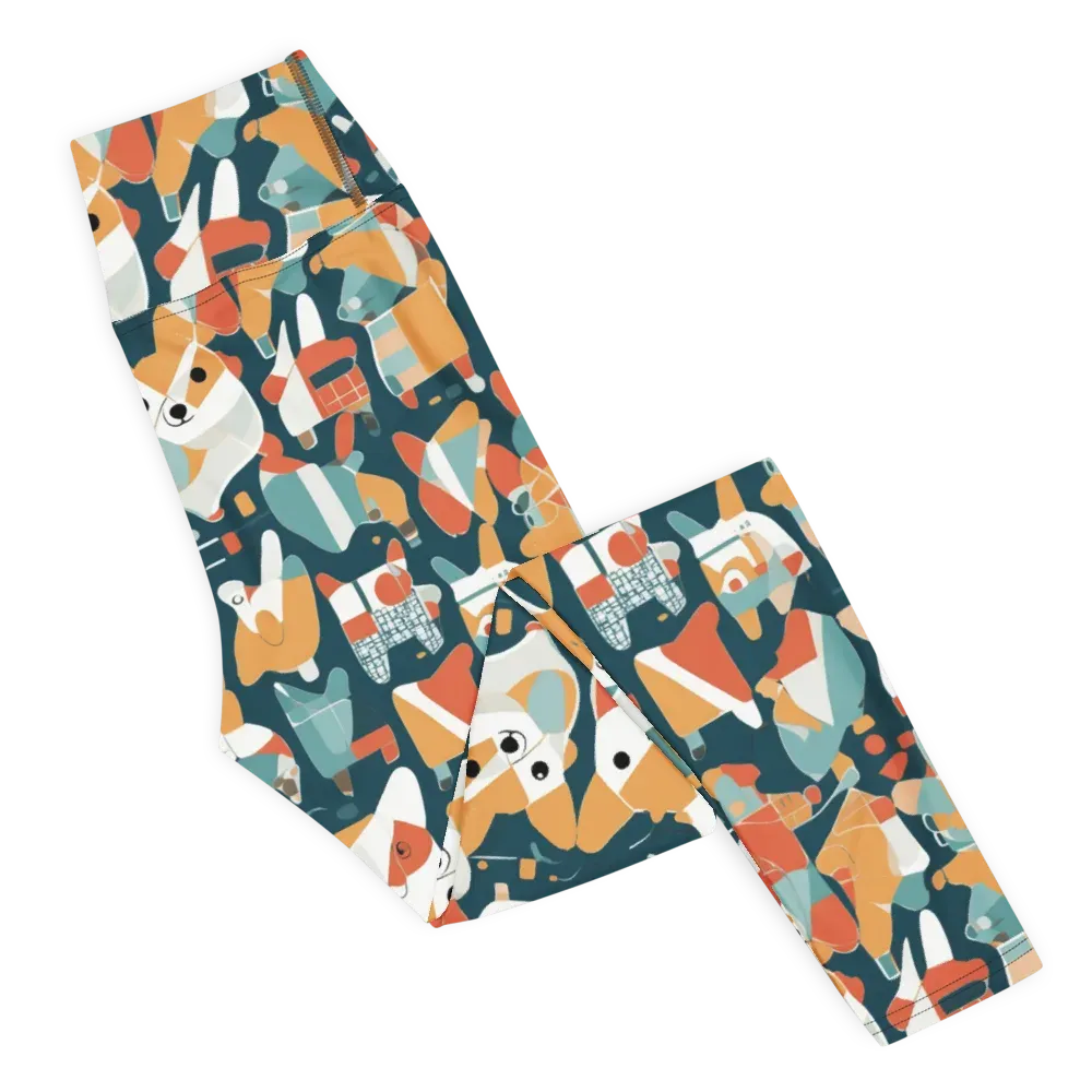 Mod Cats on Yoga Leggings — Right