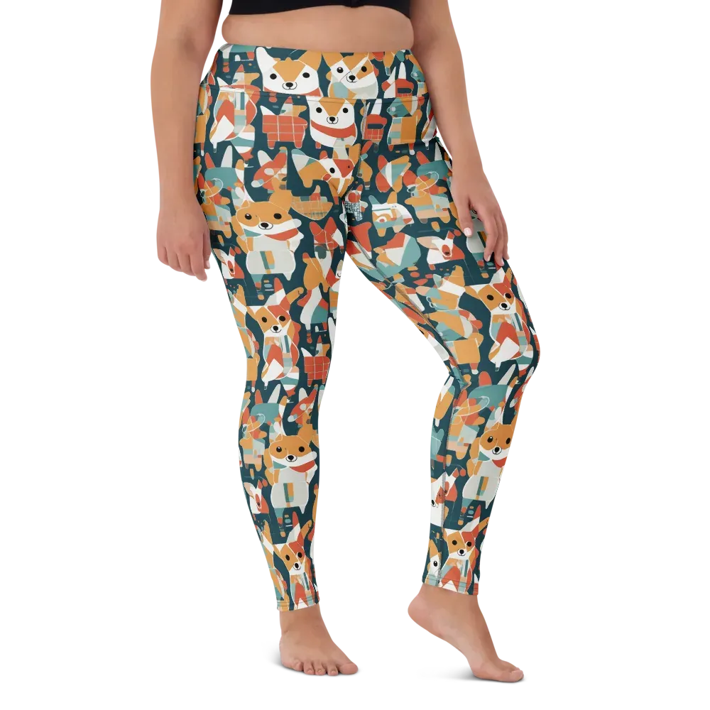 Mod Cats on Yoga Leggings — Front