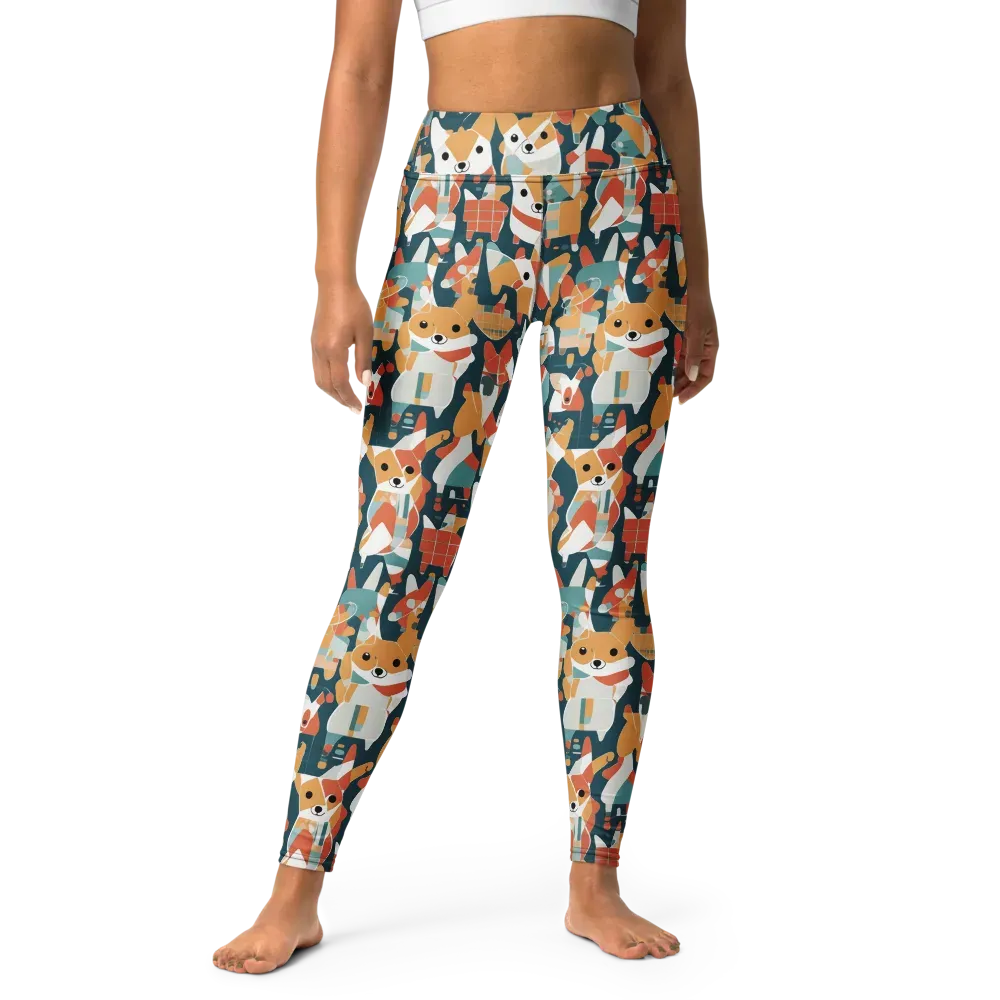 Mod Cats on Yoga Leggings — Front
