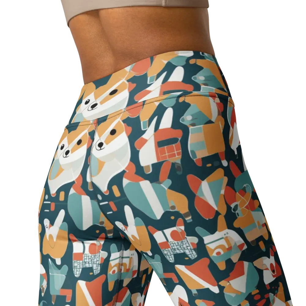 Mod Cats on Yoga Leggings — Back