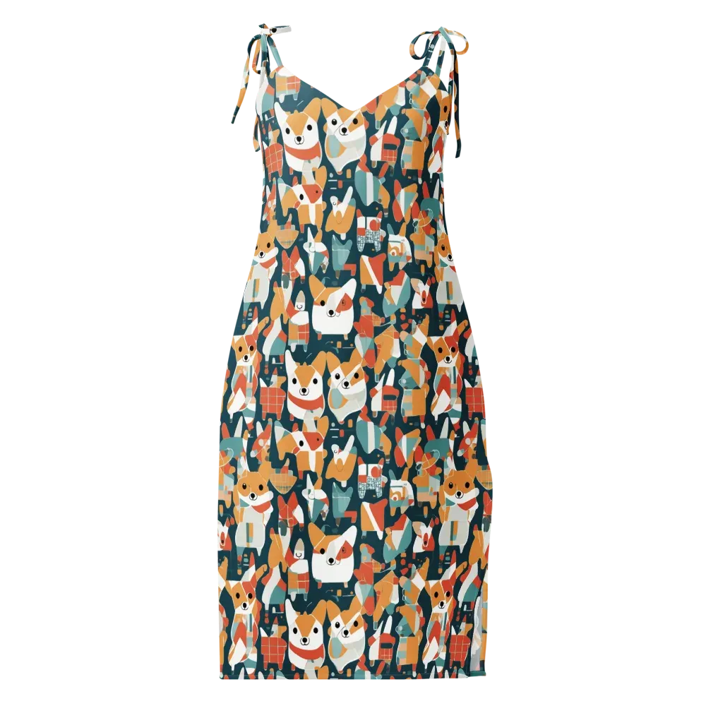 Mod Cats on Slip Dress — Front