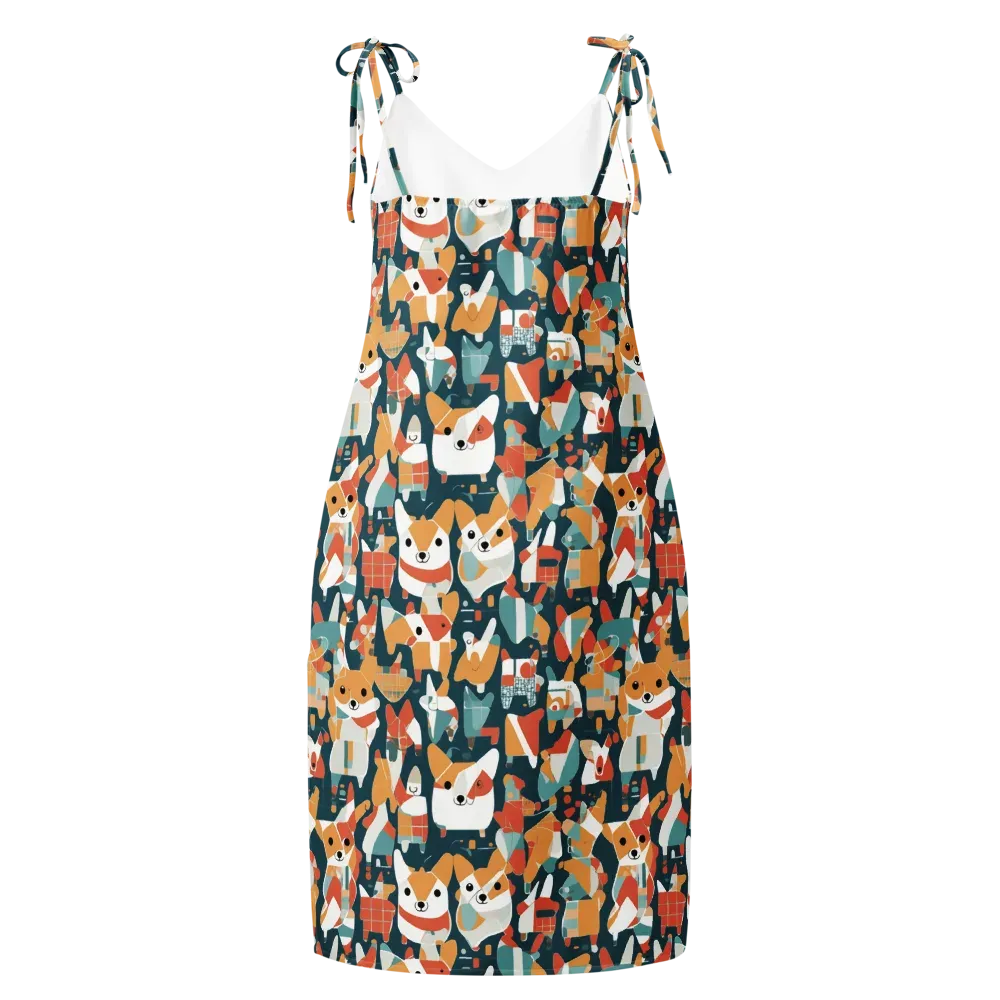 Mod Cats on Slip Dress — Back