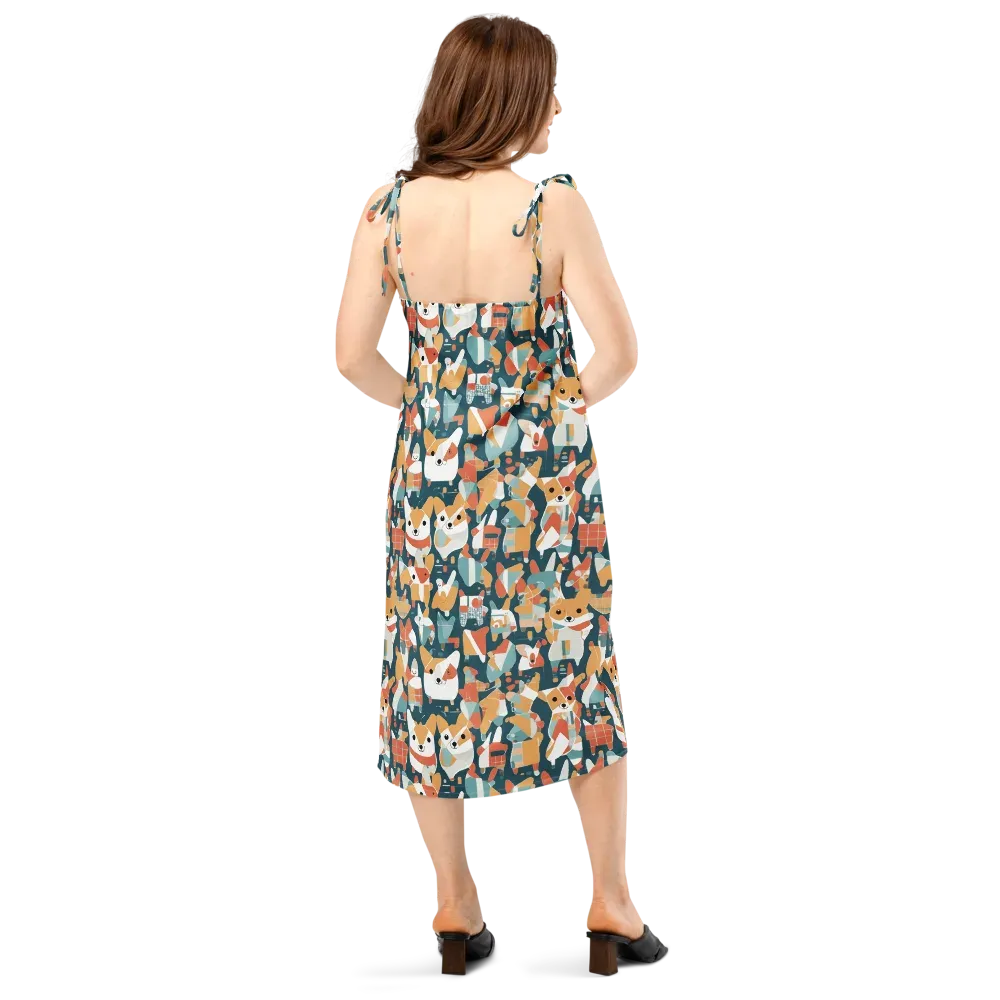 Mod Cats on Slip Dress — Back