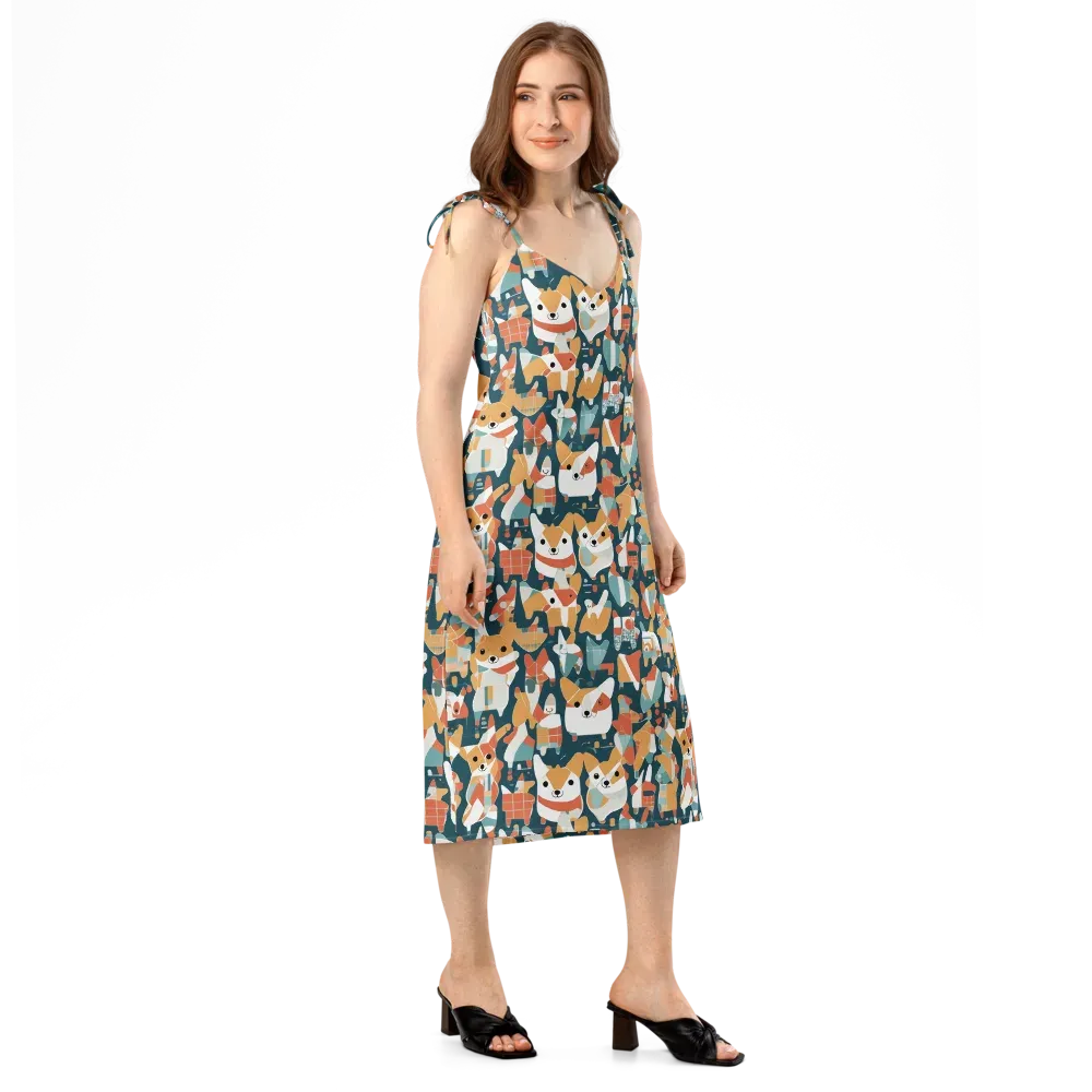 Mod Cats on Slip Dress — Right Front