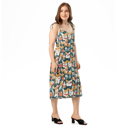 Mod Cats on a Slip Dress